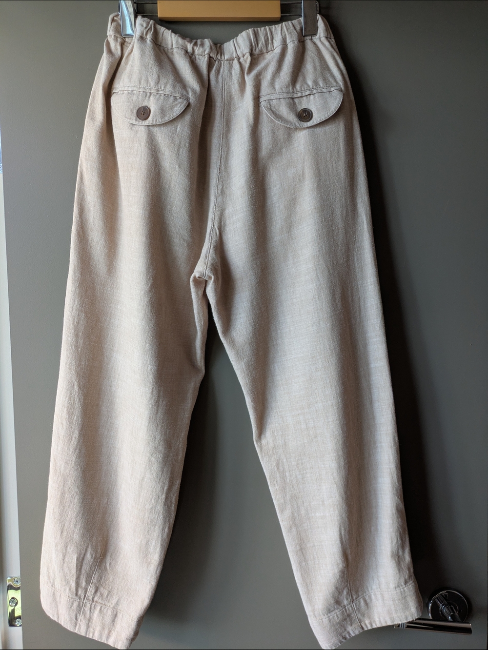 Free People Beige Cotton Linen Rope Drawstring Tassel Boho Summer Beach Pants S - Picture 4 of 5